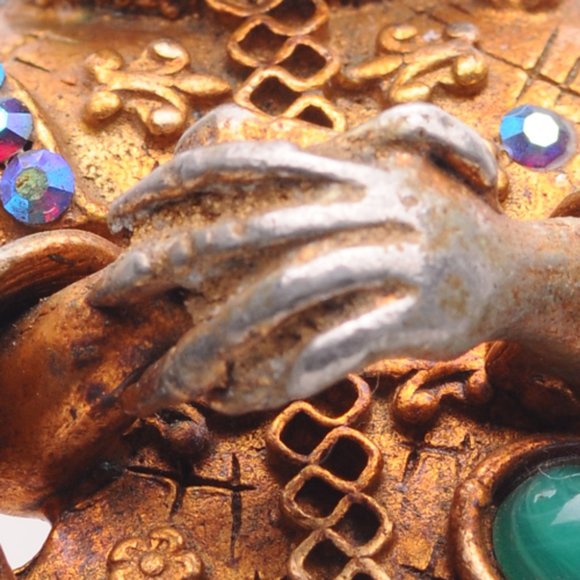 Rare Har Laughing Chinaman Brooch with Rhinestones - Picture 8 of 8